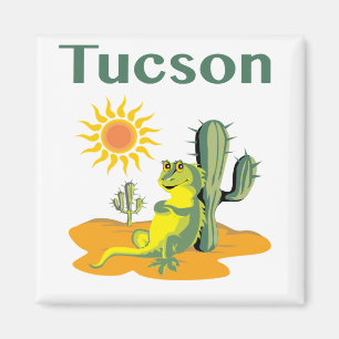 Aimant Tucson Arizona Lézard sous Saguaro