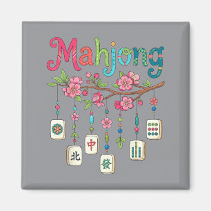Aimant Tuiles de Mahjong Fleur de Cerisier Amusing Fan de