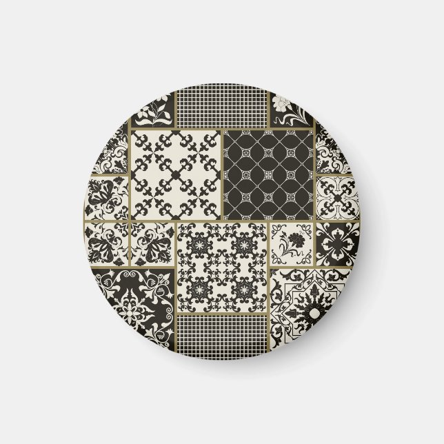 Aimant Tuiles de Majolica Motifs islamiques. (Devant)