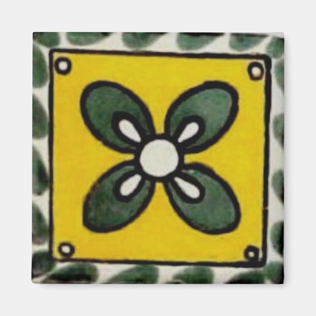 Aimant Tuiles mexicaines - 4 feuilles Clover (Devant)