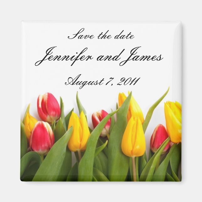 Aimant Tulipe Enregistrer l'aimant de date (Devant)