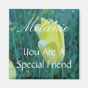 Aimant Tulipe jaune ami spécial personnalisé