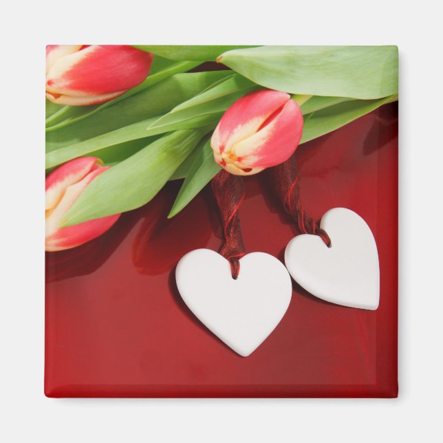 Aimant Tulipes & Coeurs (Devant)