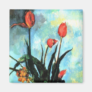 Aimant Tulipes dans un Vase par Paul Cezanne, Art Vintage