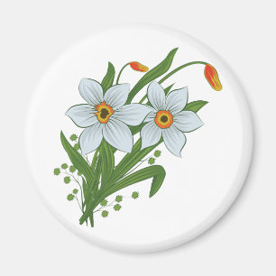 Aimant Tulipes et fleurs de jonquilles
