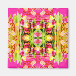 Aimant TULIPS - Tulipes colorées d'art fractal -