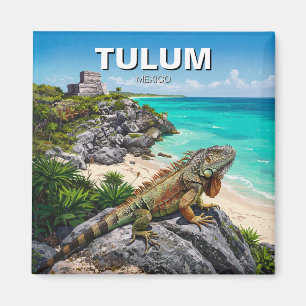 Aimant Tulum Mexique Voyage Iguane