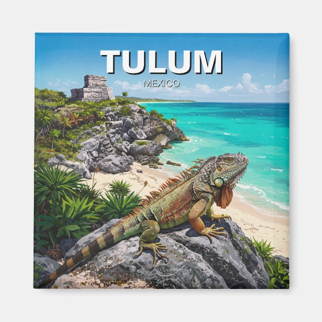 Aimant Tulum Mexique Voyage Iguane (Devant)