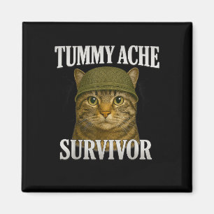 Aimant Tummy Ache Survivante Chat Mème Drôle Kitten Cadea