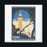 Aimant Tunis, L'Orient Aux Portes de Marsielle<br><div class="desc">Affiches de voyage, étiquettes de bagages et cartes postales vintage du monde entier. Idée cadeau pour collectionneurs ! Découvrez nos autres produits avec ce design. Sacs fourre-tout, tee - shirt et tasses sont disponibles dans de nombreux styles et couleurs. Toutes les images ne fonctionnent pas bien sur tous les produits....</div>