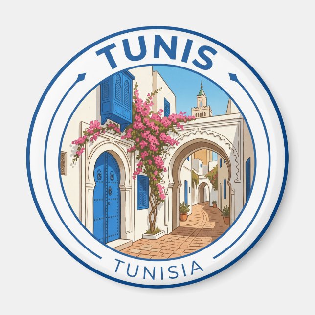 Aimant Tunis vintage Tunisie (Devant)