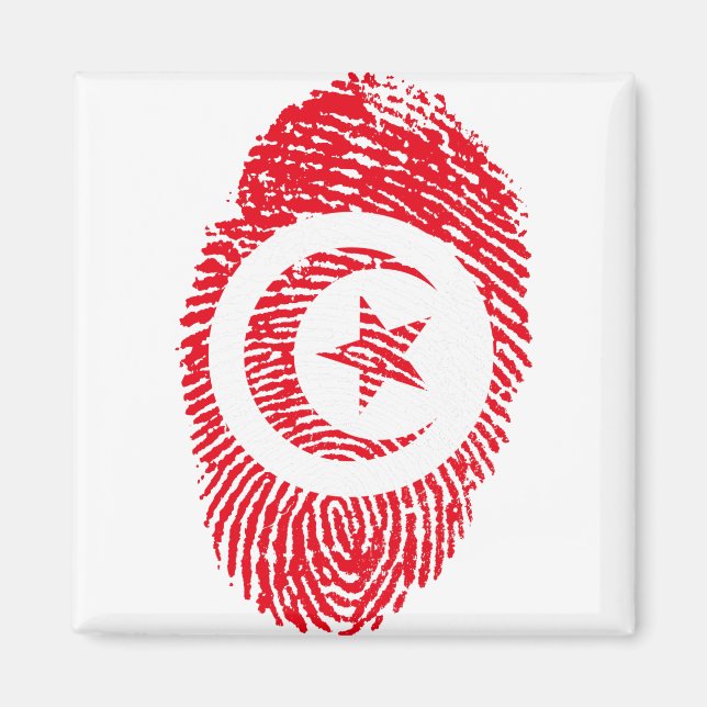 Aimant Tunisie Drapeau Empreinte Pays Fierté (Devant)