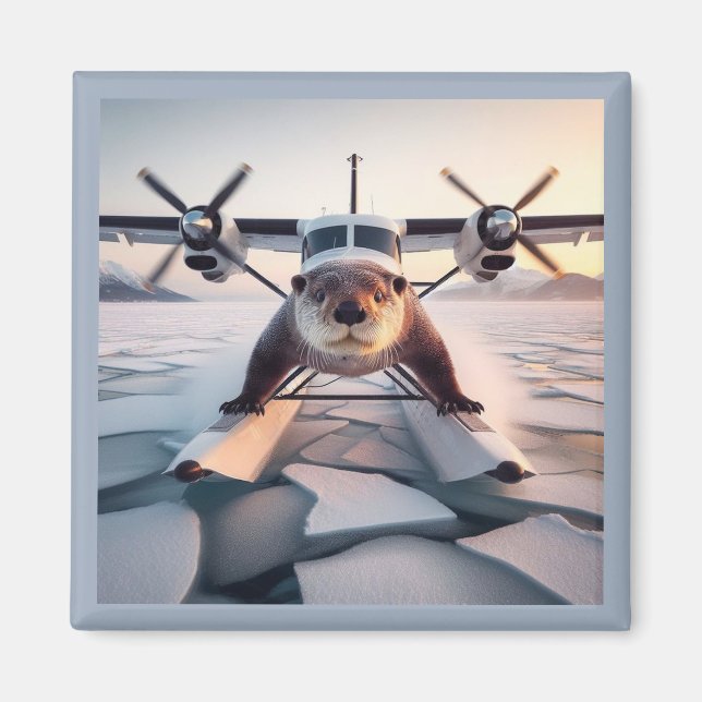 Aimant Turbo Prop Twin Engine Flotter Plane Bush Canada (Devant)