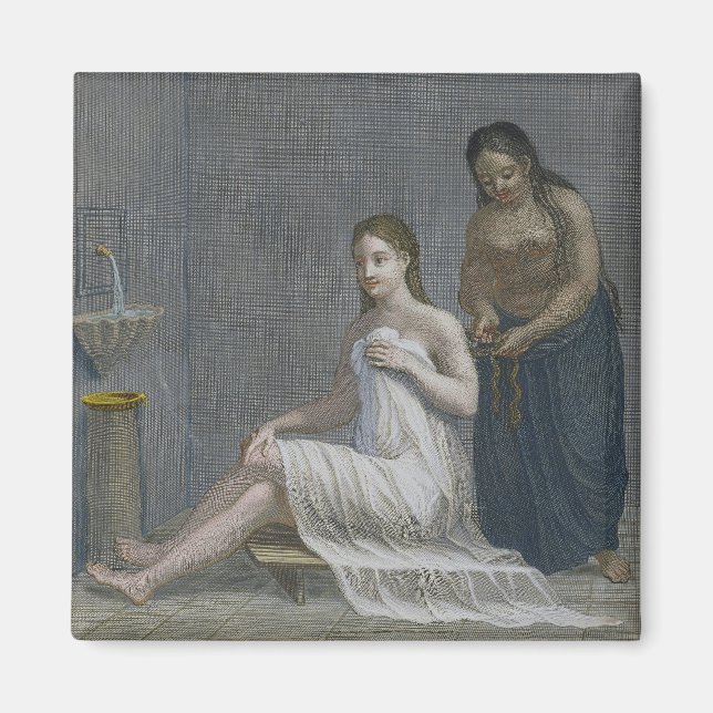 Aimant Turc Girl, avoir les cheveux tressés dans les bain (Devant)