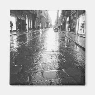 Aimant Turin Italie, Rue humide Soir