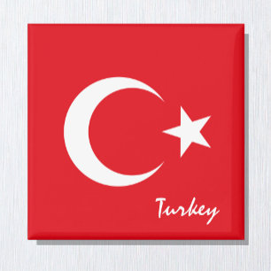 Aimant Turkish flag & Turkey holiday/sports fans