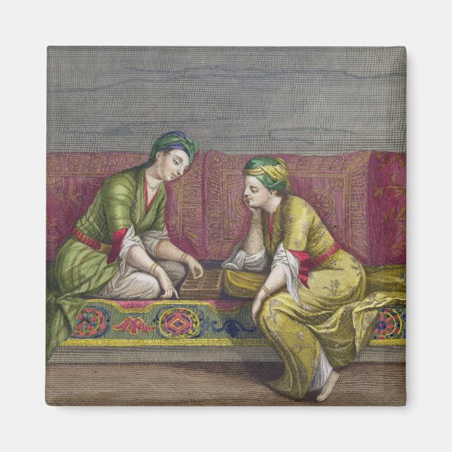 Aimant Turkish Girls, playing Mangala, 18e century (Devant)