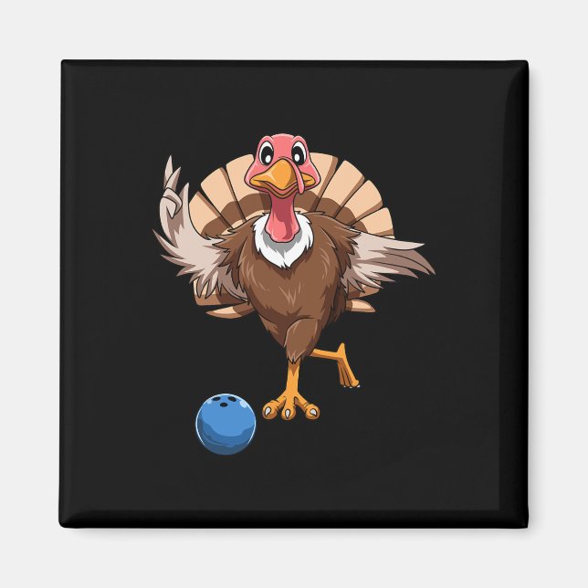 Aimant Turquie Bowling Thanksgiving Turquie Jouer Bowling (Devant)