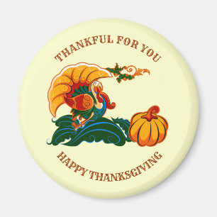 Aimant Turquie et Thanksgiving Citrouille