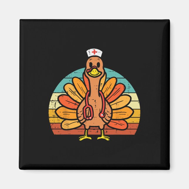 Aimant Turquie Infirmière Stethoscope Thanksgiving Fall S (Devant)