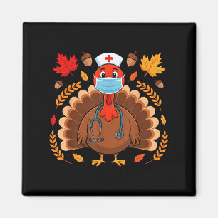 Aimant Turquie Infirmière Thanksgiving Scrub Tops Femmes
