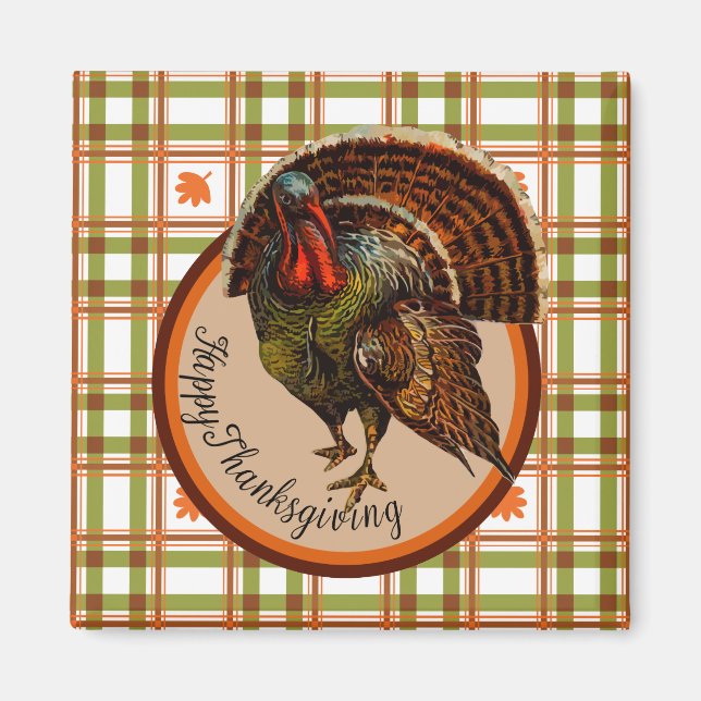 Aimant Turquie Thanksgiving classique sur Plaid Automne (Devant)