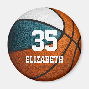 Aimant turquoise blanc enfants basketball sports équipe c