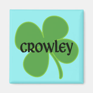 Aimant turquoise de Crowley avec le shamrock