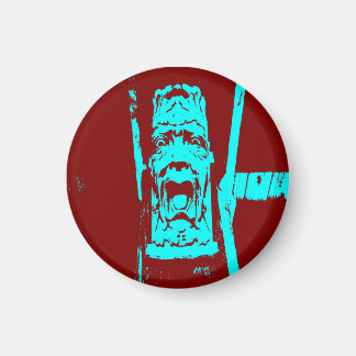 Aimant Turquoise et Bourgogne drôle visage