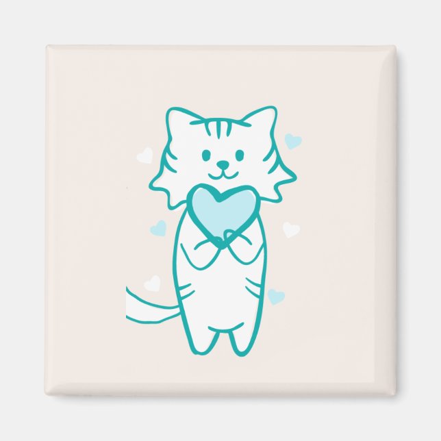 Aimant Turquoise Kitty (Devant)