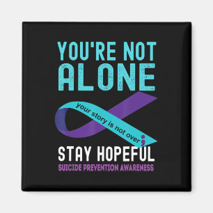 Aimant Turquoise Purple Ribbon Support Prévention du suic