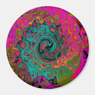 Aimant Turquoise Tripant Abstrait Rétro Tourbillon Liquid