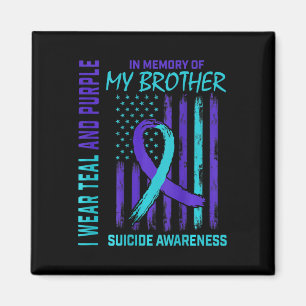Aimant Turquoise Violet Ruban Suicide Sensibilisation Ind