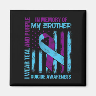 Aimant Turquoise Violet Ruban Suicide Sensibilisation Ind