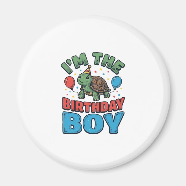 Aimant Turtle garçon d'anniversaire conception de chemise (Devant)