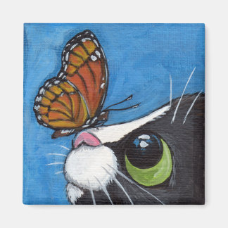 Aimant Tuxedo Chat et Papillon Viceroy