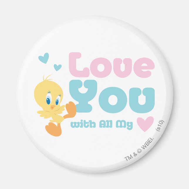 Aimant TWEETY™ "Je t'aime de tout mon coeur" (Devant)