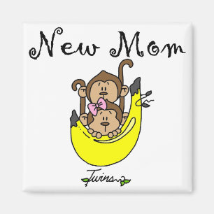 Aimant Twin Boy and Girl New Mom Tshirts