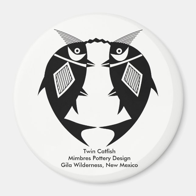 Aimant Twin Catfish, Mimbres Pottery Design (Devant)