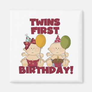 Aimant Twins 1er Anniversaire T-shirts et cadeaux garçon/