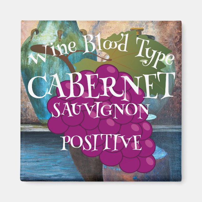Aimant Type de sang de vin Cabernet Sauvignon Positif o a (Devant)
