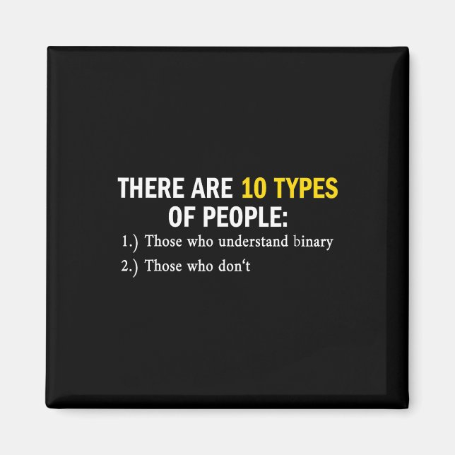 Aimant Types Binaires De Personnes Programmeur Garçons Ne (Devant)