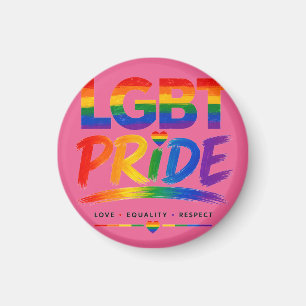 Aimant Typographie arc-en-ciel de la fierté LGBT