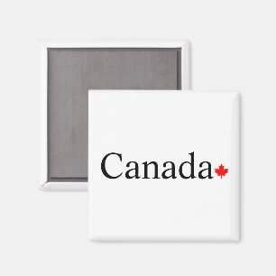 Aimant Typographie canadienne à la feuille d'érable rouge