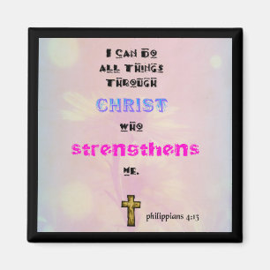 Aimant Typographie chrétienne inspirée de citation