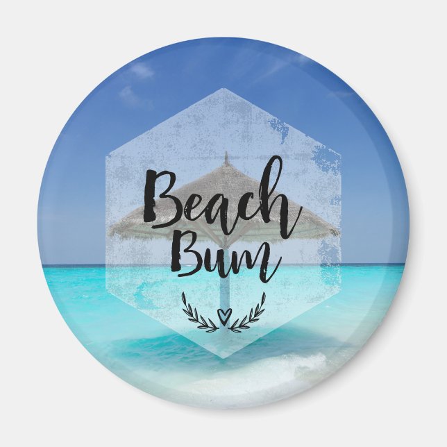 Aimant Typographie de cloche de plage - Parapluie sur la  (Devant)