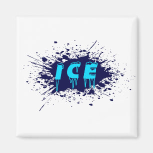 Aimant Typographie de Graffiti sur Glace Design d'Art de