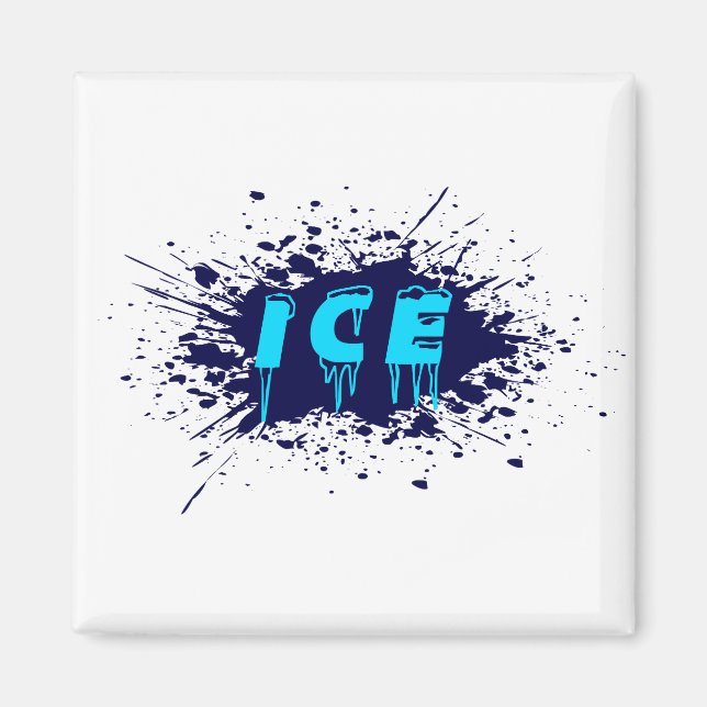 Aimant Typographie de Graffiti sur Glace Design d'Art de  (Devant)