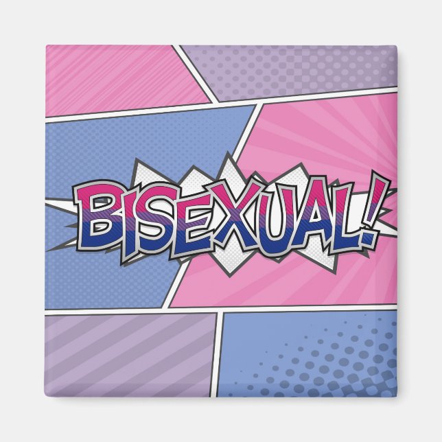 Aimant Typographie de la fierté bisexuelle demi-teinte av (Devant)