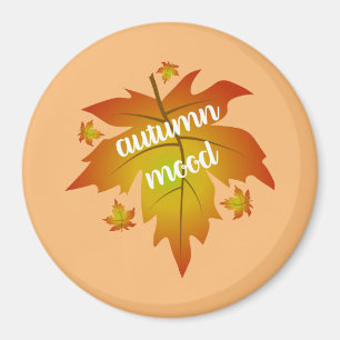 Aimant Typographie de l'humeur d'automne feuille d'érable
